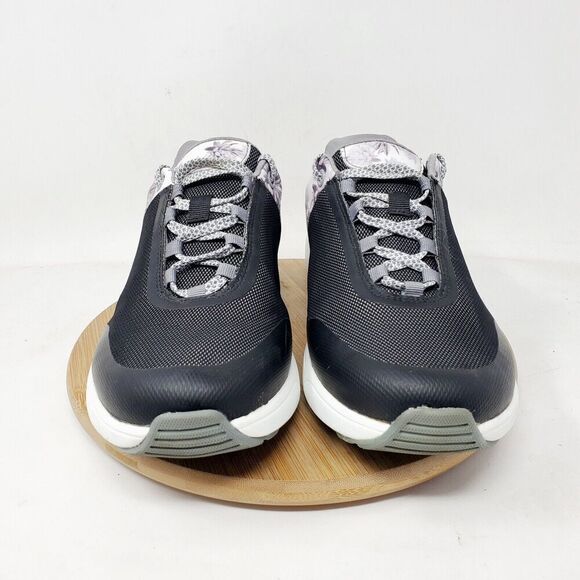 Alegria Shoes Womens 39 Traq Jaunt Rhodie Grey Black White Flower Sneaker - Picture 3 of 15
